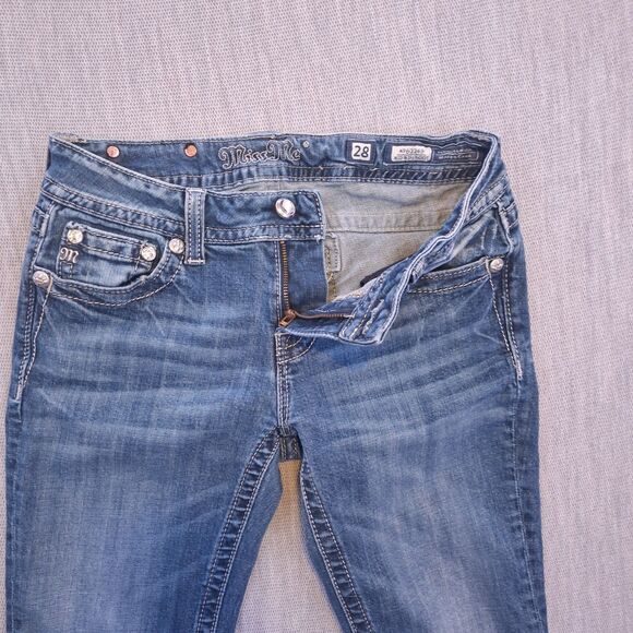 Miss Me Jeans Womens 28 Blue Boot Dark Wash Denim Capsule Everyday Casual Norm - Picture 12 of 16